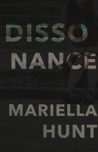 Cover of DISSONANCE, a book by Mariella Hunt shows a girl sitting on steps shaded by darkness.